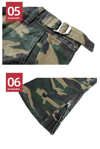 Pantalones Anchos con Diseño de Costuras Coordinadas y Cierre - Image 10