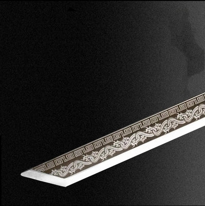 Espada Horizontal Xiaolong Dinastía Tang - Acero Manganeso Alto para Coleccionistas - Image 4