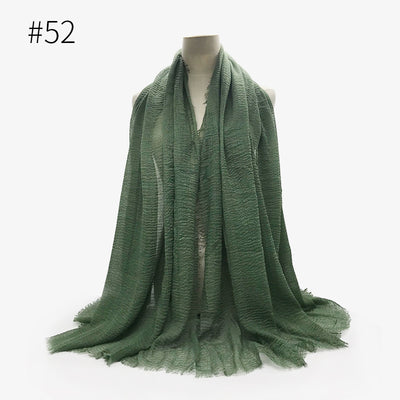 Pashmina de Algodón Suave con Flecos - Pañuelo Versátil para Mujer - Image 49