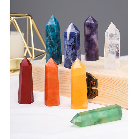 Set de Puntas de Cristal Natural Multicolor con Caja de Madera - Image 5