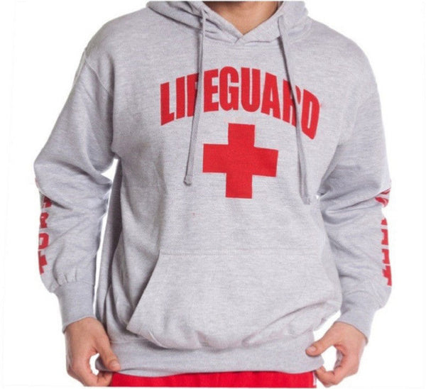 Sudadera Hoodie Salvavidas con Estampado Lateral Rojo