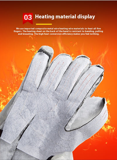Guantes Térmicos Eléctricos de Piel de Oveja con Pantalla Táctil para Motocicleta - Image 19