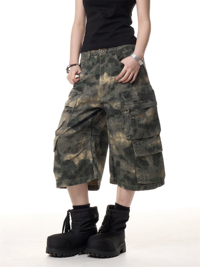 Pantalones Cargo Cortos Camuflaje Retro - Diseño Holgado Unisex con Múltiples Bolsillos - Image 20