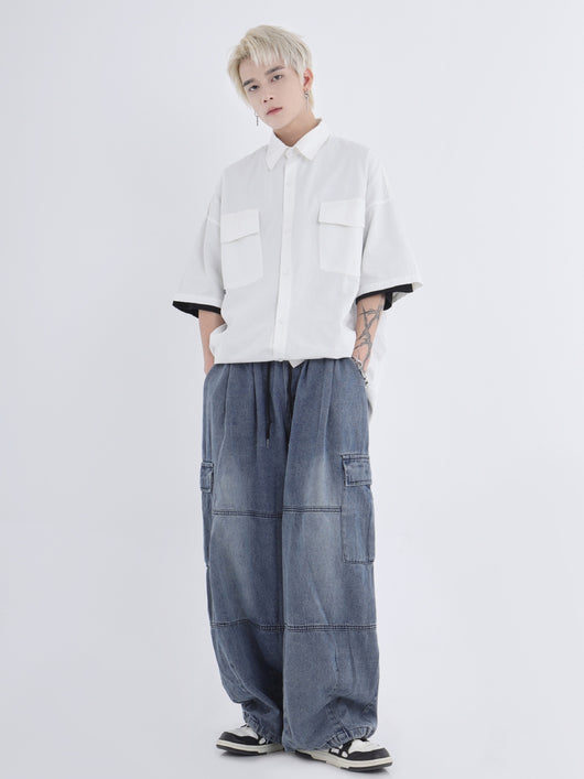 Jeans de Trabajo Holgados Efecto Desgastado - Image 37