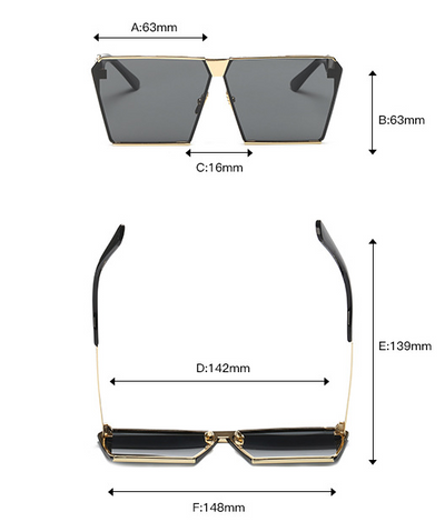 Silver-framed square polarized sunglasses with dark gray lenses and textured temples on a white background. - Image 2
