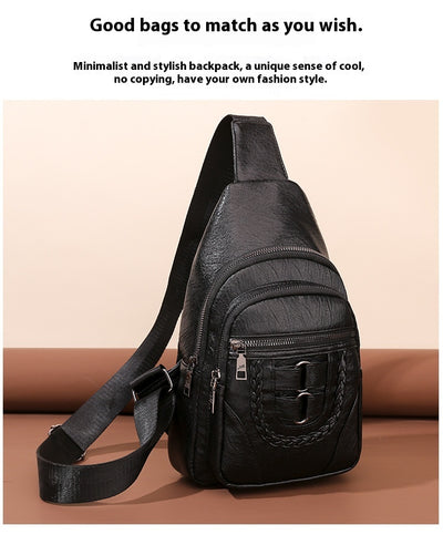 Bolso de Cuero PU Texturizado con Compartimento en el Pecho - Image 26