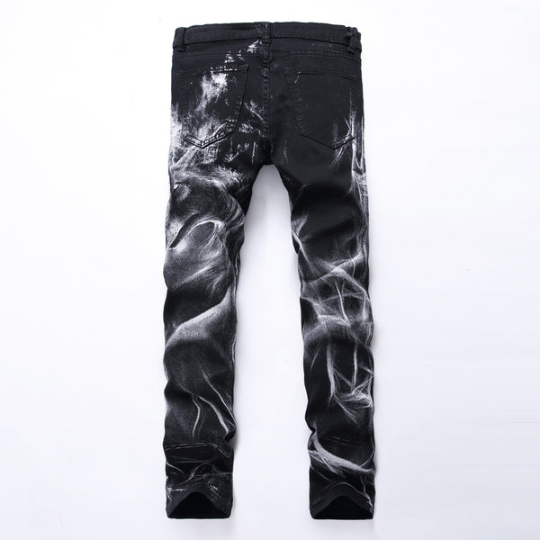 Jeans con Estampado de Lobo