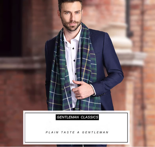 Bufanda Escocesa para Hombre Invierno Cálida Estilo Europa - Image 23