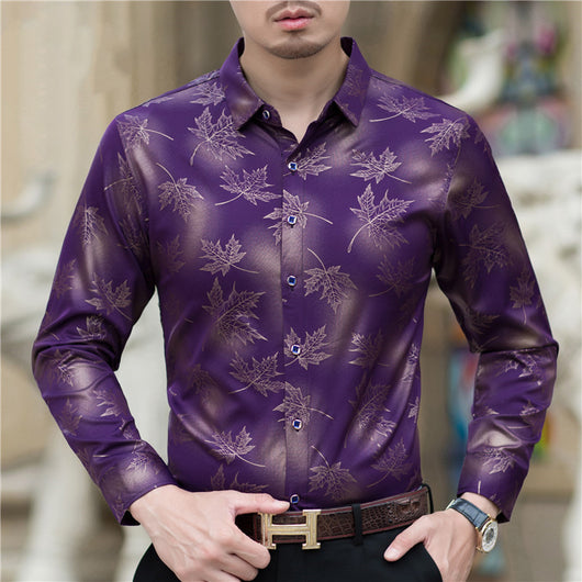 Camisa Casual de Manga Larga Estampada para Hombre - Image 6
