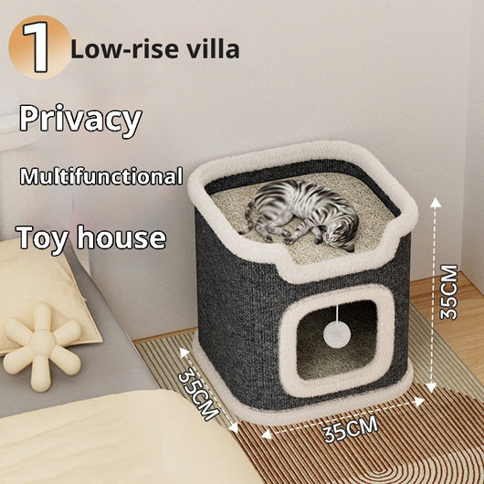 Villa para Gatos con Árbol Rascador y Nido Semicerrado - Image 3