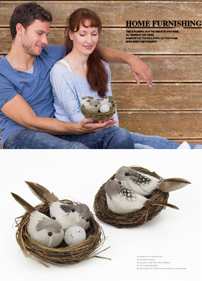 Conjunto de Nido de Pájaros con Huevos para Decoración de Jardín - Image 8