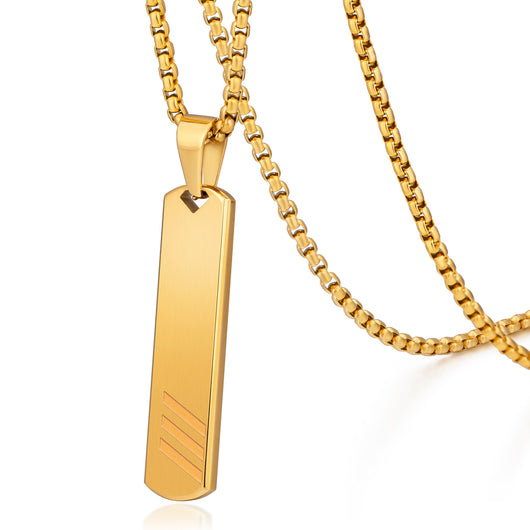 Cadena Placa Nombre Hip Hop Acero Titanio Oro 18K Rectangular - Image 5