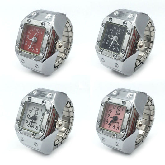 Reloj de Dedo en Anillo de Aleación Plateada - Pareja de Moda - Image 7