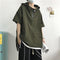 Sudadera Holgada con Capucha y Mangas Cortas
