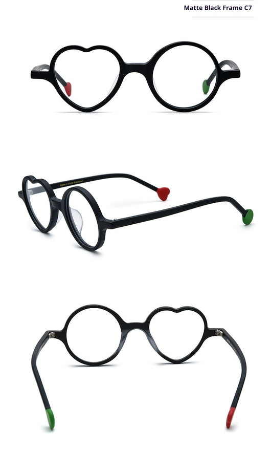 Gafas de Corazón Multicolor con Lentes Esmeriladas para Mujer - Image 12