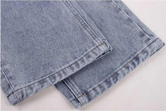 Jeans Rectos Cintura Alta Azul Claro Efecto Reductor Estilo Retro - Image 9