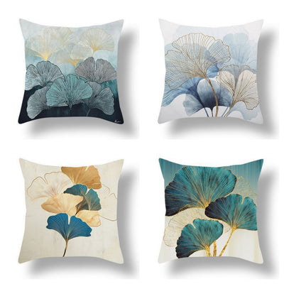 Funda de Almohada Terciopelo Melocotón con Estampado Ginkgo - Image 6