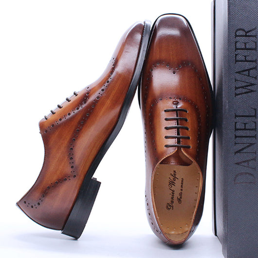 Zapatos Oxford de Cuero Grabados para Hombre - Estilo Brogue Británico - Image 21