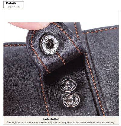 Billetera de Cuero Genuino con Cierre y Hebilla Retro para Hombre - Image 14