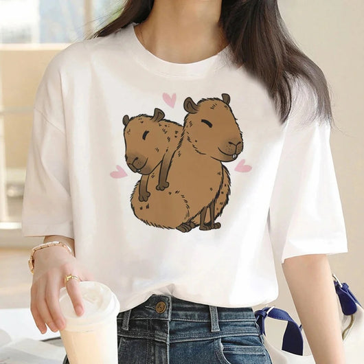 Playera Vintage Capibara para Mujer - Diseño Cartoon Adorable - Image 16