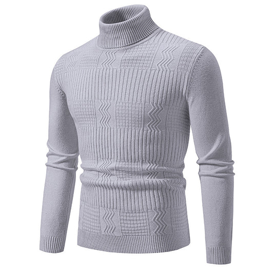 Suéter Jacquard Hombre en Color Sólido para Abrigo - Image 8