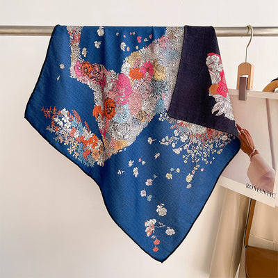 Pañuelo de Seda y Lana Tropical Bicolor - Image 11