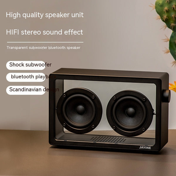 Parlante Bluetooth Retro Transparente de Alta Fidelidad