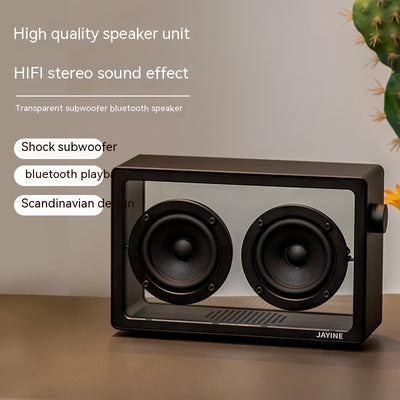 Parlante Bluetooth Retro Transparente de Alta Fidelidad
