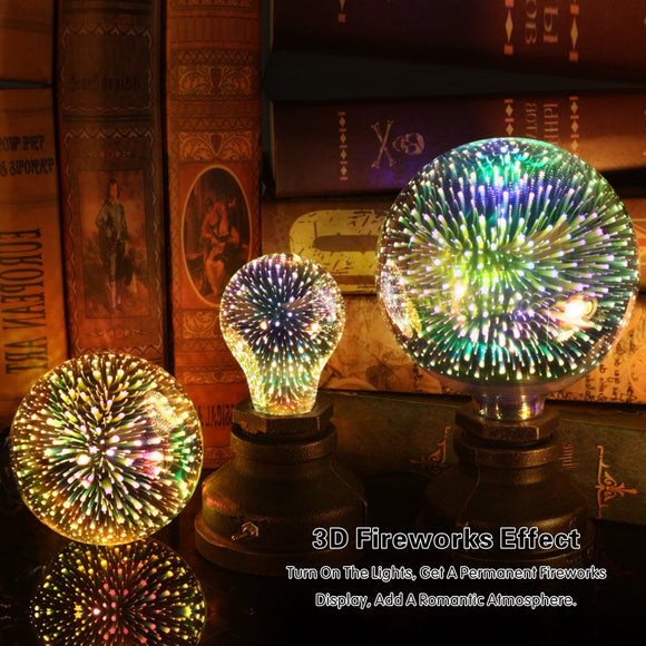 Bombilla LED 3D Fuegos Artificiales - Luces Navideñas Decorativas para el Hogar