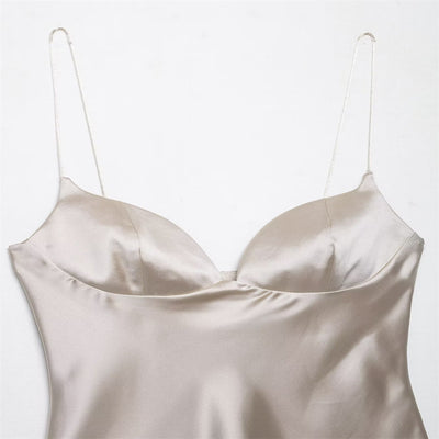 Top Satinado Escotado Corazón Ajustado para Mujer - Image 2