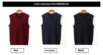 Suéter Casual V-Neck Liso para Hombre - Primavera y Otoño - Image 20