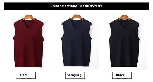 Suéter Casual V-Neck Liso para Hombre - Primavera y Otoño - Image 20