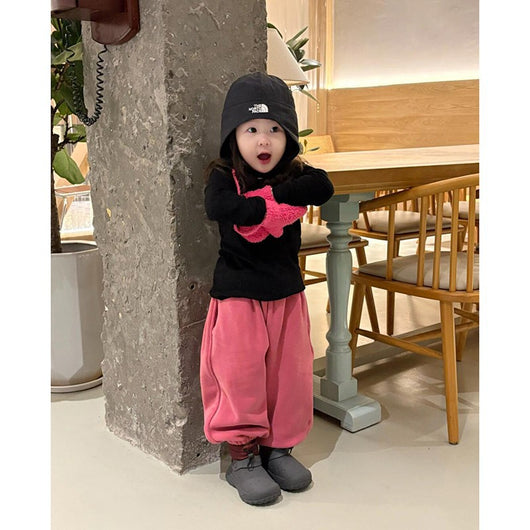 Pantalones de Buzo para Niñas Rojo Rosado - Otoño e Invierno - Image 4