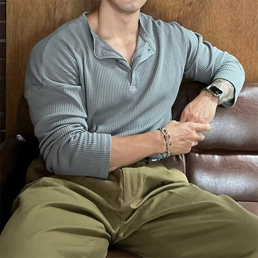 Pantalón Talla Grande Hombre Tejido Waffle con Puño Recto Efecto Adelgazante - Image 8