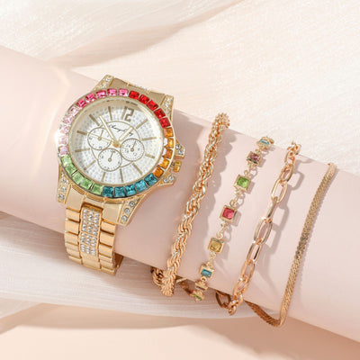Reloj de Acero para Mujer con Diamantes Incrustados y Esfera Especial - Cuarzo Versátil Profesional - Image 3