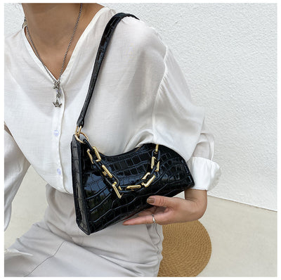 Bolso de Hombro con Textura de Piedra y Cadena para Mujer - Image 7