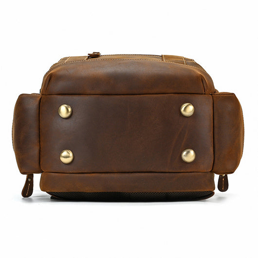 Mochila de Cuero Retro para Hombre - Gran Capacidad y Múltiples Bolsillos - Image 15