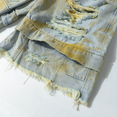 Pantalones Cortos Denim Estampado Holgados para Hombre - Image 14