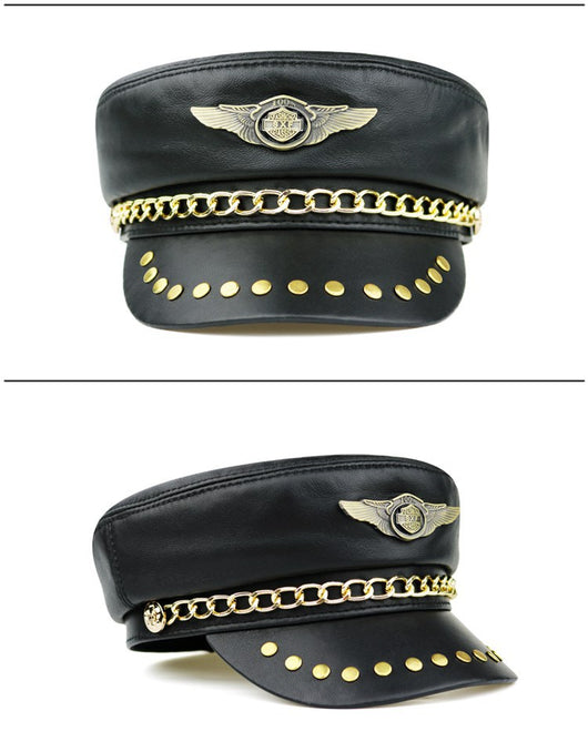 Sombrero de Cuero Unisex con Visera Plana - Estilo Moderno - Image 4