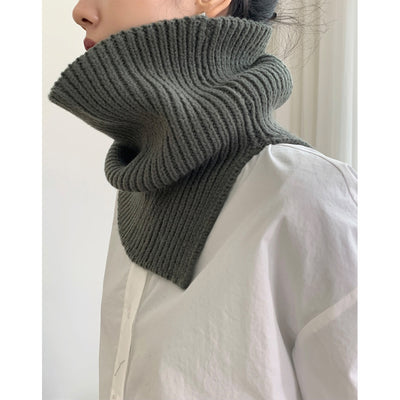 Bufanda Tejida Gruesa con Cuello Alto Plegado para Calidez Extrema - Image 2