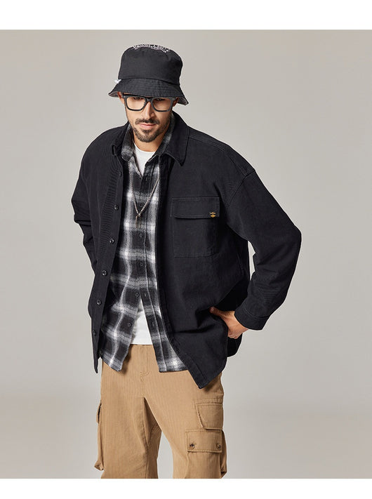 Chamarra Overol Retro Americana para Hombre en Algodón Pesado - Image 13