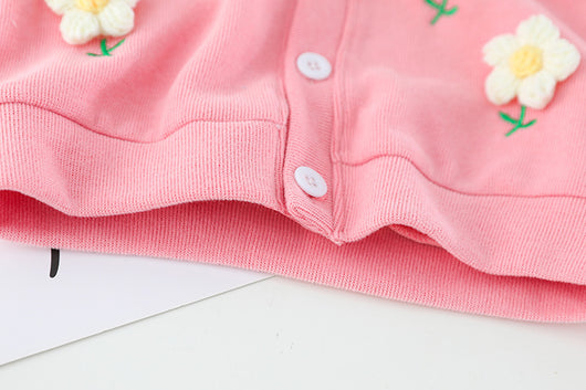 Conjunto de Tres Piezas con Cardigan de Cuello Muñeca para Niñas - Image 34