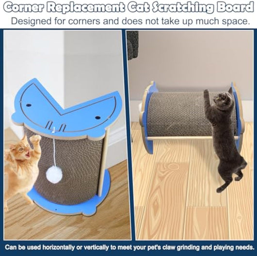Rascador de Esquina para Gatos - Tabla Cardboard Vertical con Pelota Colgante - Image 5