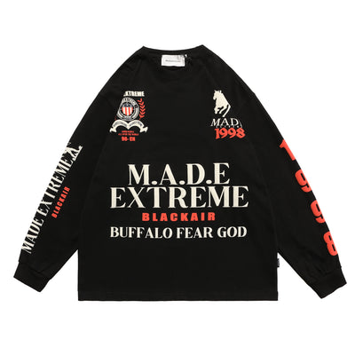 Camiseta Manga Larga Cuello Redondo con Letras Creativas para Hombre - Image 10