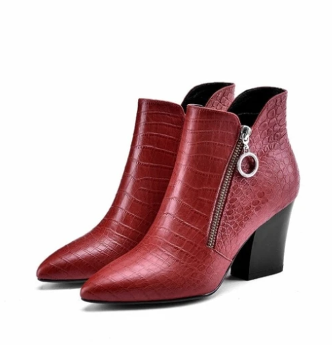Botas Cortas con Tacón Grueso para Mujer - Image 13