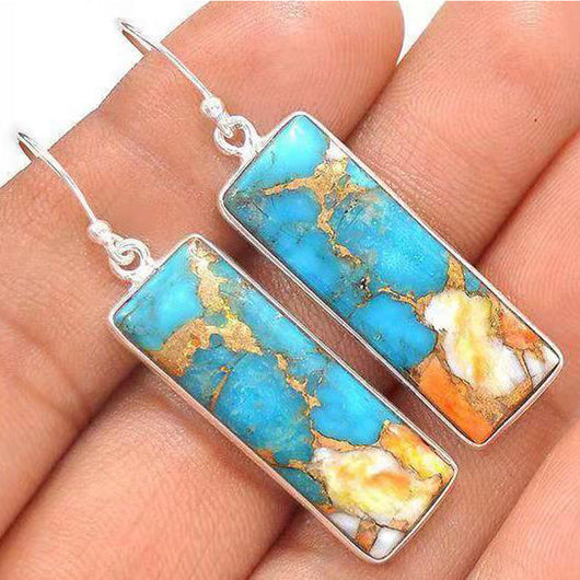 Aretes Cuadrados Retro Vidriados con Efecto Mármol Colorido - Image 9