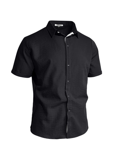 Camisa Casual de Manga Corta con Cuello Solapa - Image 9