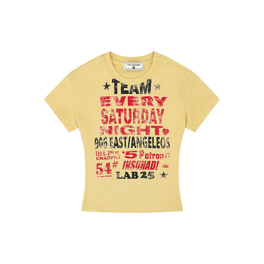 Playera Retro Casual con Estampado de Letras para Mujer - Image 11