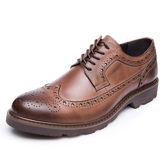 Zapatos Casuales de Cuero para Hombre con Cuña Plana y Movimiento Dinámico
