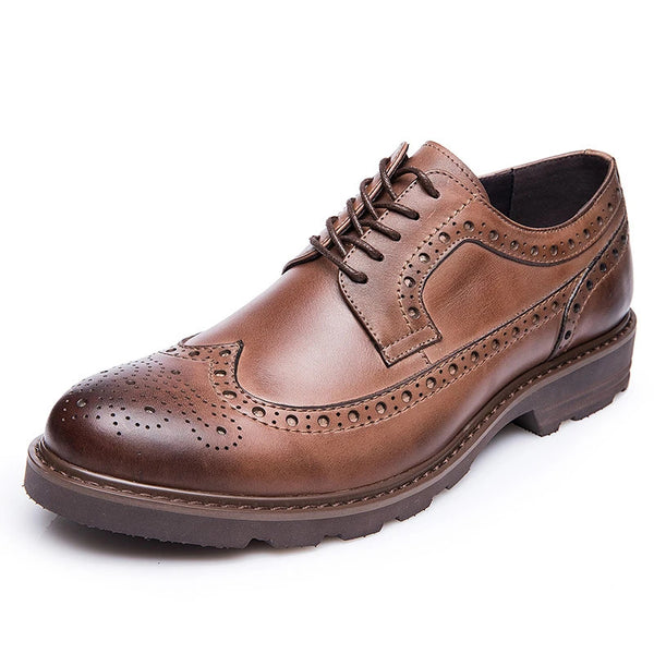 Zapatos Casuales de Cuero para Hombre con Cuña Plana y Movimiento Dinámico